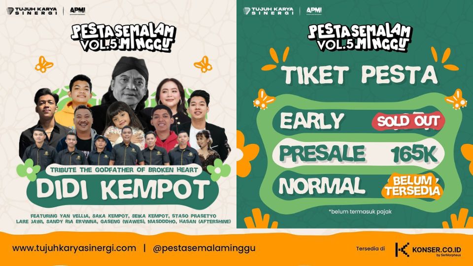 Euforia Tribute Didi Kempot di Pesta Semalam Minggu Vol.5: Penampilan Guyon Waton, Gaseng (Wawes) & Tiket Presale Rp165 Ribu