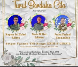 Prabowo Sampaikan Duka Cita atas Gugurnya Tiga Prajurit TNI dalam Misi Perdamaian di Timur Tengah